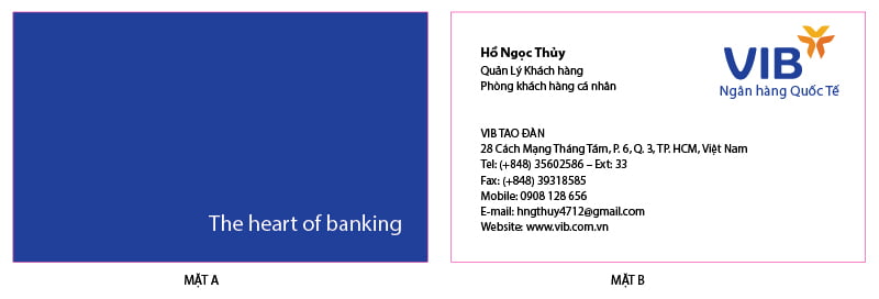 Mẫu Card visit ngân hàng VIB Bank