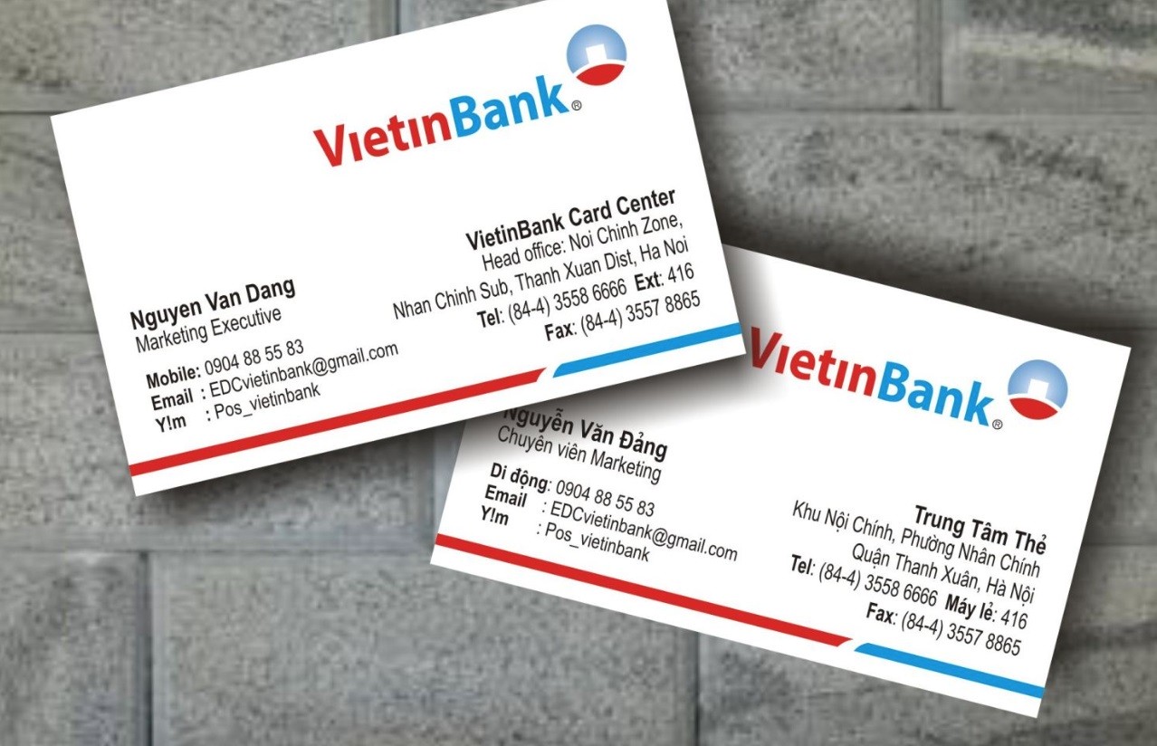 Card visit ngân hàng Vietinbank